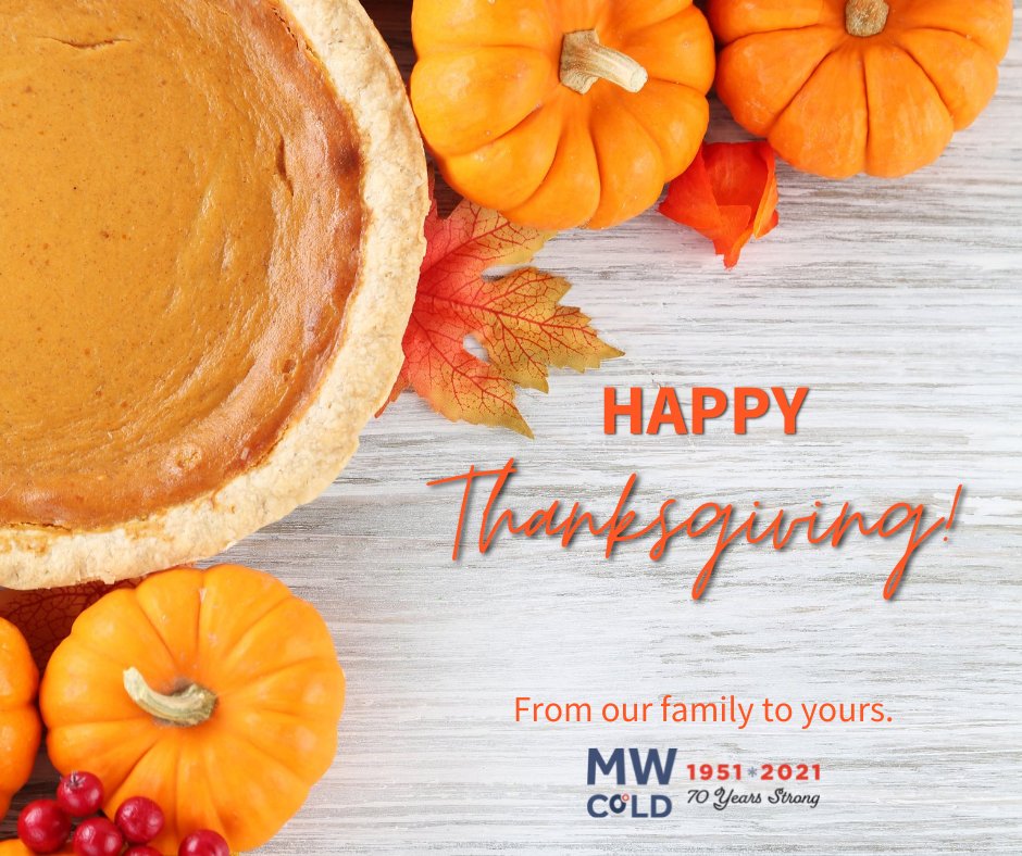 MWcold's tweet image. This year, we celebrated 70 years of business. We are so thankful for the amazing team members and customers that have brought us to where we are today. Wishing you a happy holiday!
#thankful #HappyThanksgiving
