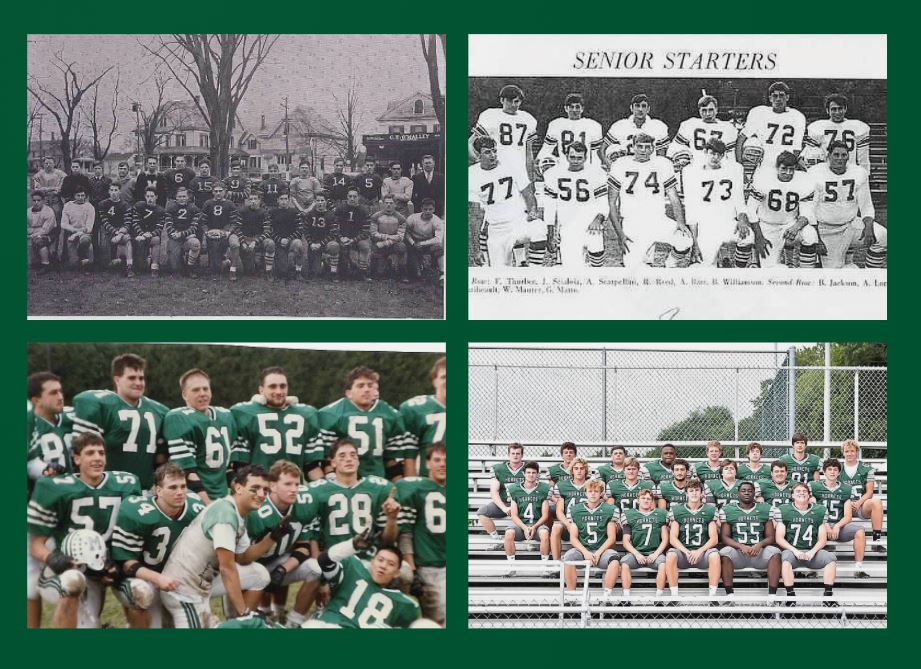 Teripepi's tweet photo. The 90th meeting of Mansfield vs Foxboro and the 4th generation to play. Good luck #22 so proud of you!! GO HORNETS 💚🏈💚 HAPPY THANKSGIVING EVERYONE!!! https://t.co/ixwjAGG8Iz