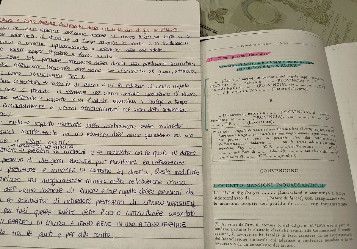 benedettapari29's tweet photo. Con il formulario dei contratti di lavoro presente nel nostro manuale possiamo allenarci a redigere contratti di varia natura in questo caso: Contratto di lavoro subordinato a tempo parziale individuando: oggetto-inquadramento-durata-trattamento retributivo-orario.
#IRL2021 https://t.co/wc3LHiStSh
