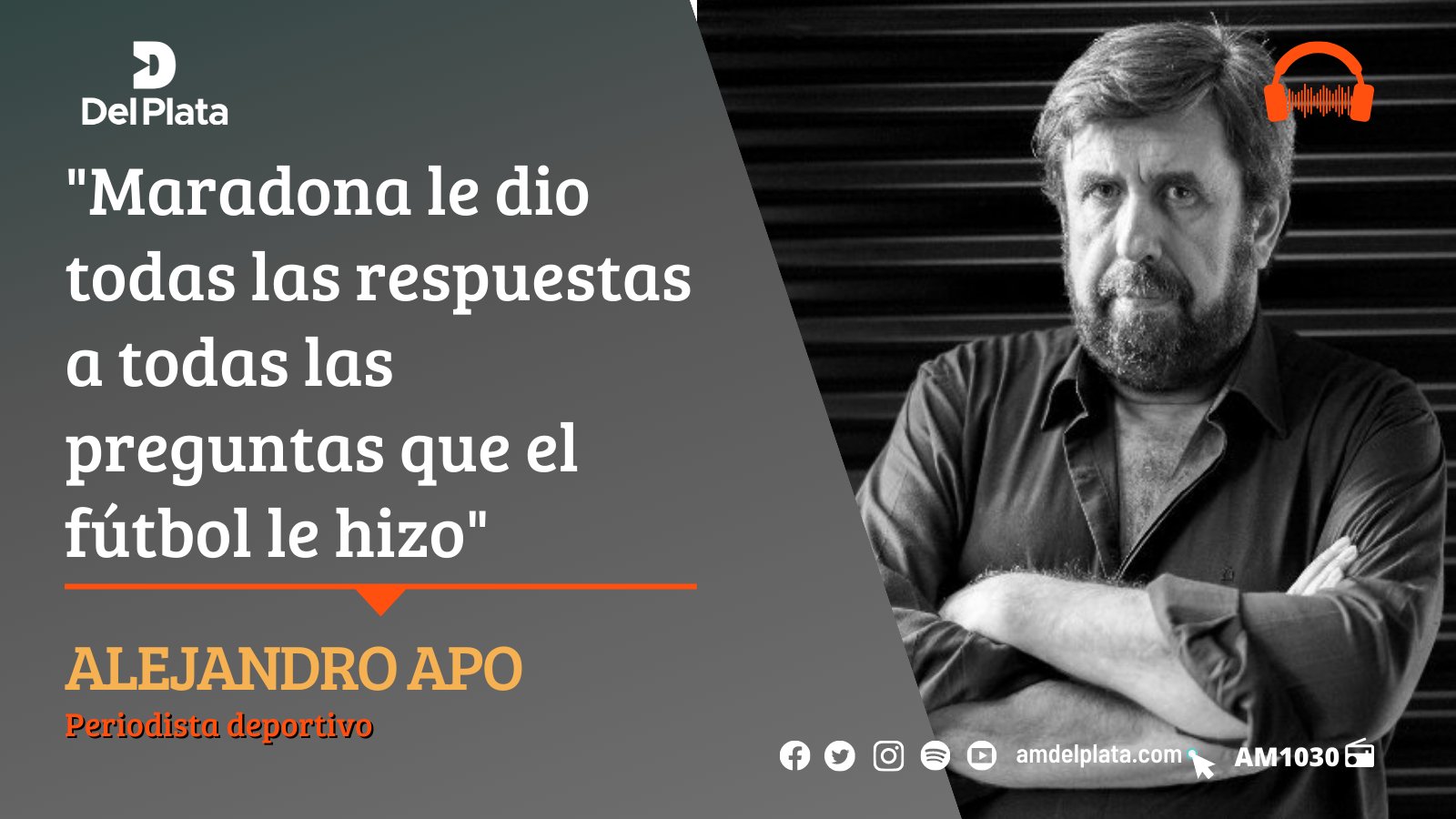 Radio Del Plata on Twitter: "📻 [#DuroDeCallar] Alejandro Apo  (@alejandroapo), periodista deportivo, en comunicación con @mendeztomascba  ▶️ "Maradona le dio todas las respuestas a todas las preguntas que el  fútbol le hizo"