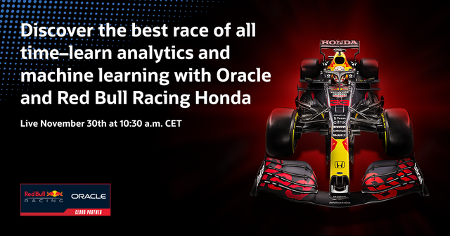 rattimehra's tweet photo. What makes a race great? Join this live Hands on Lab and discover first-hand the basics of #analytics and #machinelearning. @redbullracing @OracleAnalytics https://t.co/w6rY2B4ikj https://t.co/XFKgYIkxnN