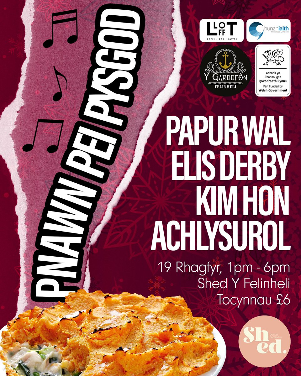 Aled Emyr (@aledemyr) on Twitter photo GIG!
Pnawn acwstig yn <a href="/ShedCymru/">Shed</a> Y Felinheli, yng nhgwmni <a href="/papurwal/">Papur Wal</a> <a href="/ElisDerby/">Elis Derby</a> <a href="/KIMHON420/">KIM HON</a> ac <a href="/achlysurol/">Achlysurol</a>
Dydd Sul, 19.12.21
Manylion tocynnau ar y ffordd… 👀 GIG!
Pnawn acwstig yn <a href="/ShedCymru/">Shed</a> Y Felinheli, yng nhgwmni <a href="/papurwal/">Papur Wal</a> <a href="/ElisDerby/">Elis Derby</a> <a href="/KIMHON420/">KIM HON</a> ac <a href="/achlysurol/">Achlysurol</a>
Dydd Sul, 19.12.21
Manylion tocynnau ar y ffordd… 👀