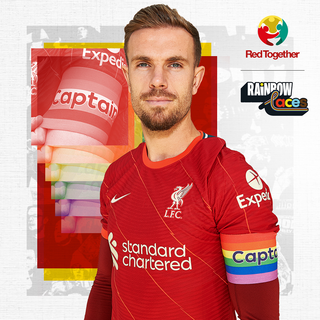LFC's tweet photo. Today is our dedicated #RainbowLaces game. The message is clear. Football is a game for EVERYONE ✊

#RedTogether https://t.co/IZpom7Cxgh