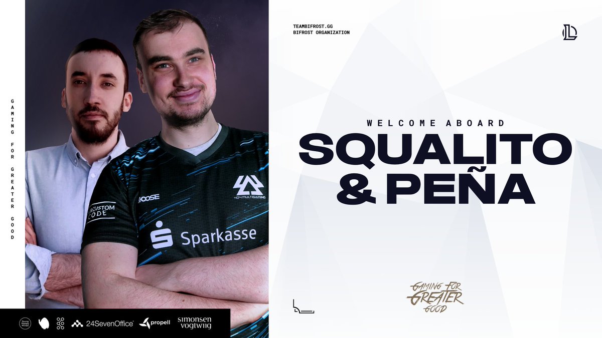 We're happy to announce that @squalito_lol  (Previously League head of 404) is joining as our new Head of League for 2022 🇫🇷

We're also proud to announce that @PenaLoL_ (Former GranitGaming LoL Manager) is joining as our LoL Manager for 2022🇫🇷