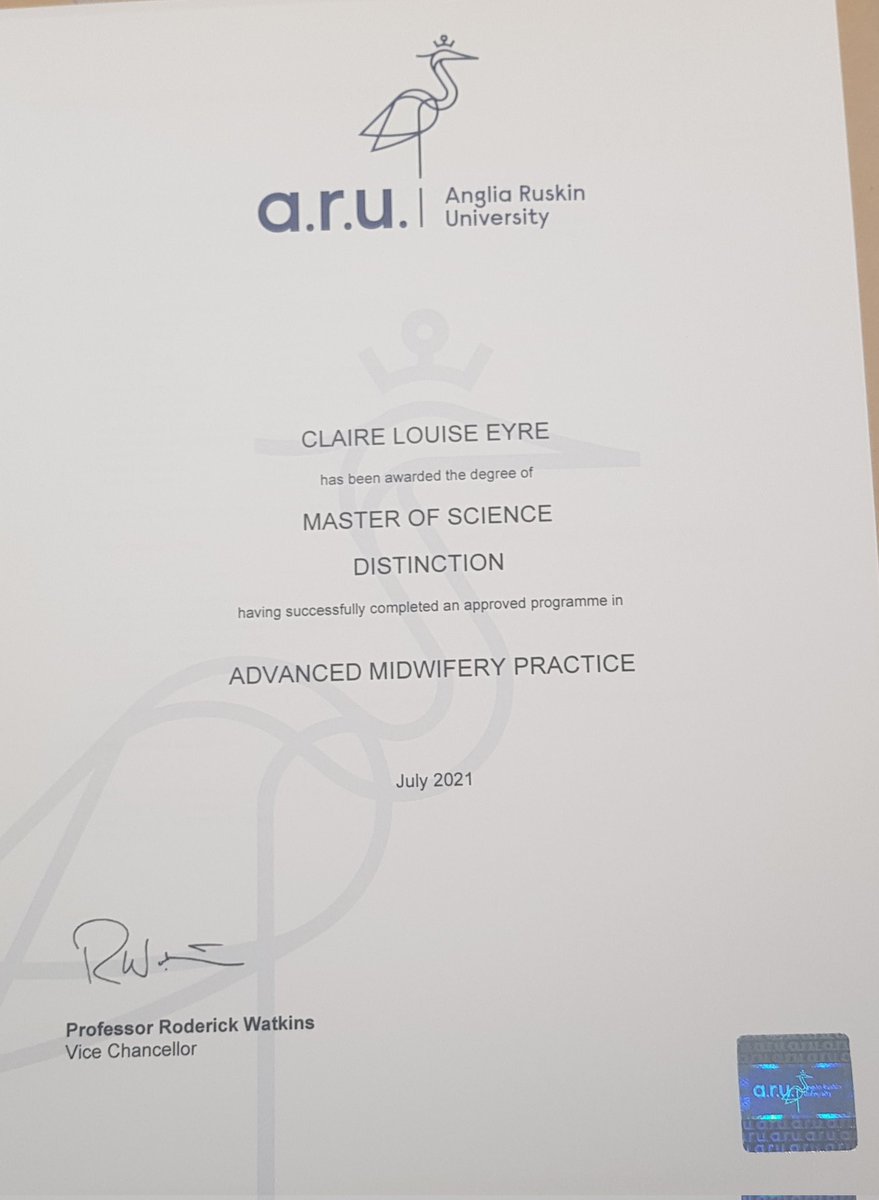 ClaireEyre4's tweet photo. Oh the excitement as this certificate lands on the door mat the question is what next?#MSC #PhD #improvingmaternityservices @PAHTmaternity https://t.co/5b41Ta6BQ6