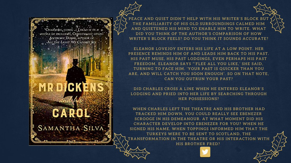 cowbridgelib's tweet photo. Welcome back. How are you enjoying the read along? The questions are below. Please read to chapter 36 by Tuesday 14th December. #lovereading #librariesathome #bookclub #christmas #winter #readalong @samanthaswriter @AllisonandBusby https://t.co/FjcJ0b4jfh