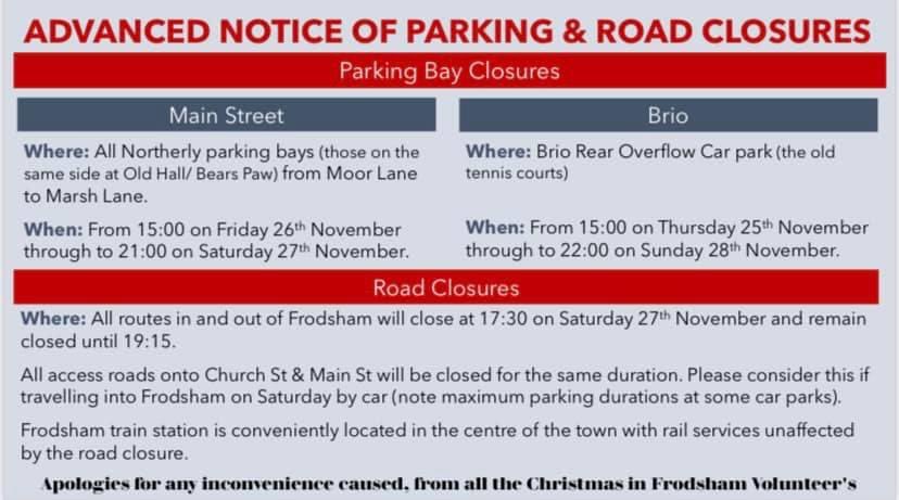 VisitFrodsham's tweet photo. Christmas in Frodsham info for Saturday https://t.co/7zgouSpASd
