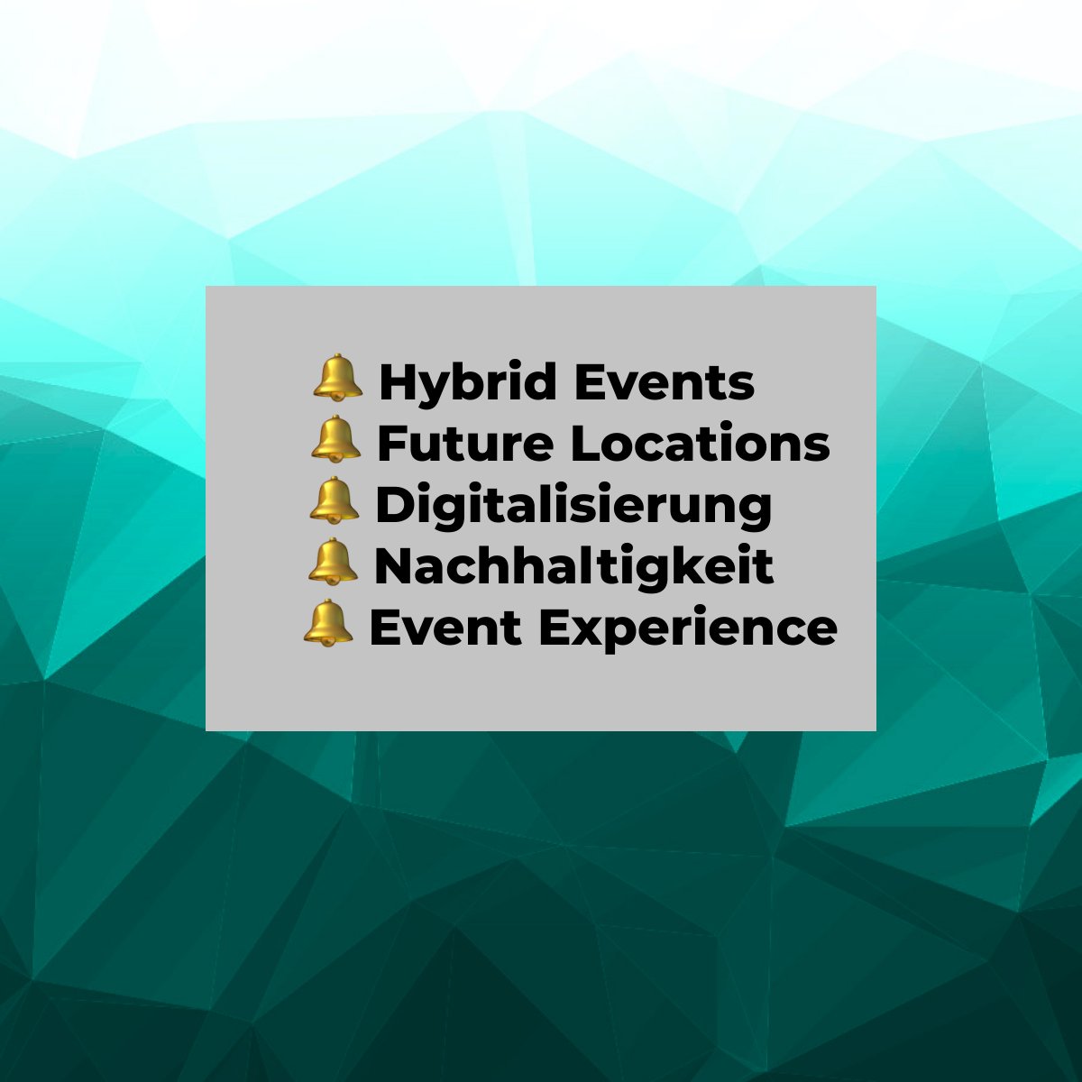 𝗡𝗲𝘂𝗲𝘀 𝗝𝗮𝗵𝗿, 𝗻𝗲𝘂𝗲𝘀 𝗠𝗶𝗻𝗱𝘀𝗲𝘁  🙏
Wohin entwickeln sich #Events in #2022? 
Diese fünf Punkte werden garantiert eine zentrale Rolle einnehmen. Was sich konkret hinter den #Trends verbirgt, lesen Sie im #Blogartikel: lnkd.in/eU9wS-Tj

#Trending #eventprofs
