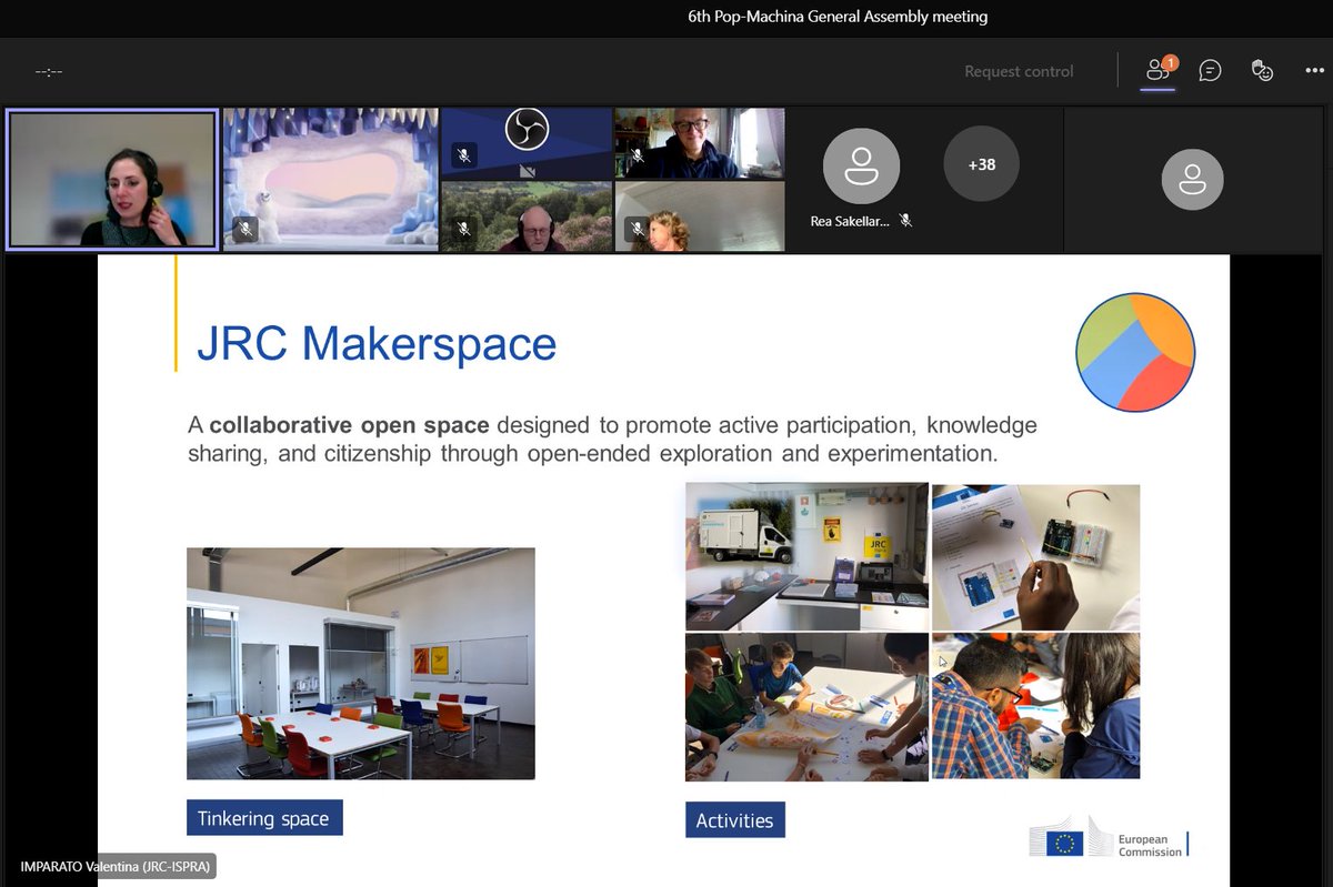 Pop_Machina's tweet photo. ๐ฅณReally excited to learn about the #JRCmakerspace and the work of #makers in #arts and #biodiversity
A huge thank you to Valentina Imparato for her inspirational talk in the 6th General Assembly of #PopMachina
#JRCMiR #makermovement #circulareconomy https://t.co/2xCMMnMeS8
