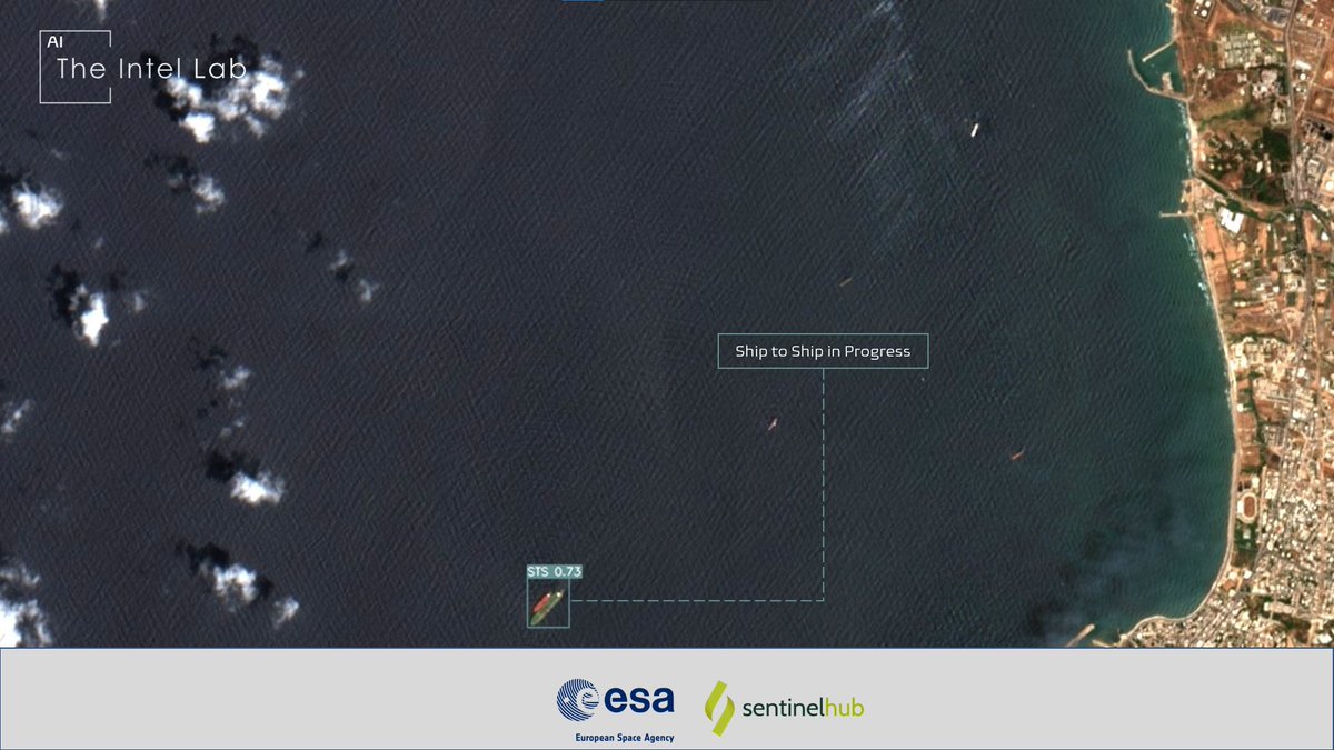 TheIntelLab's tweet image. Dark Ship Detection using @CopernicusEU @sentinel_hub  Sentinel-2 images and Computer vision. Spotting dark vessels engaged in potentially illegal STS is now easier. #AI #IMINT #TheIntelLab