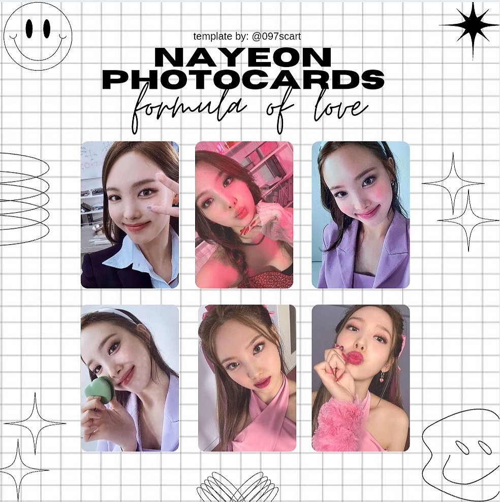 TWICE formula of love photocards template made by me, a thread