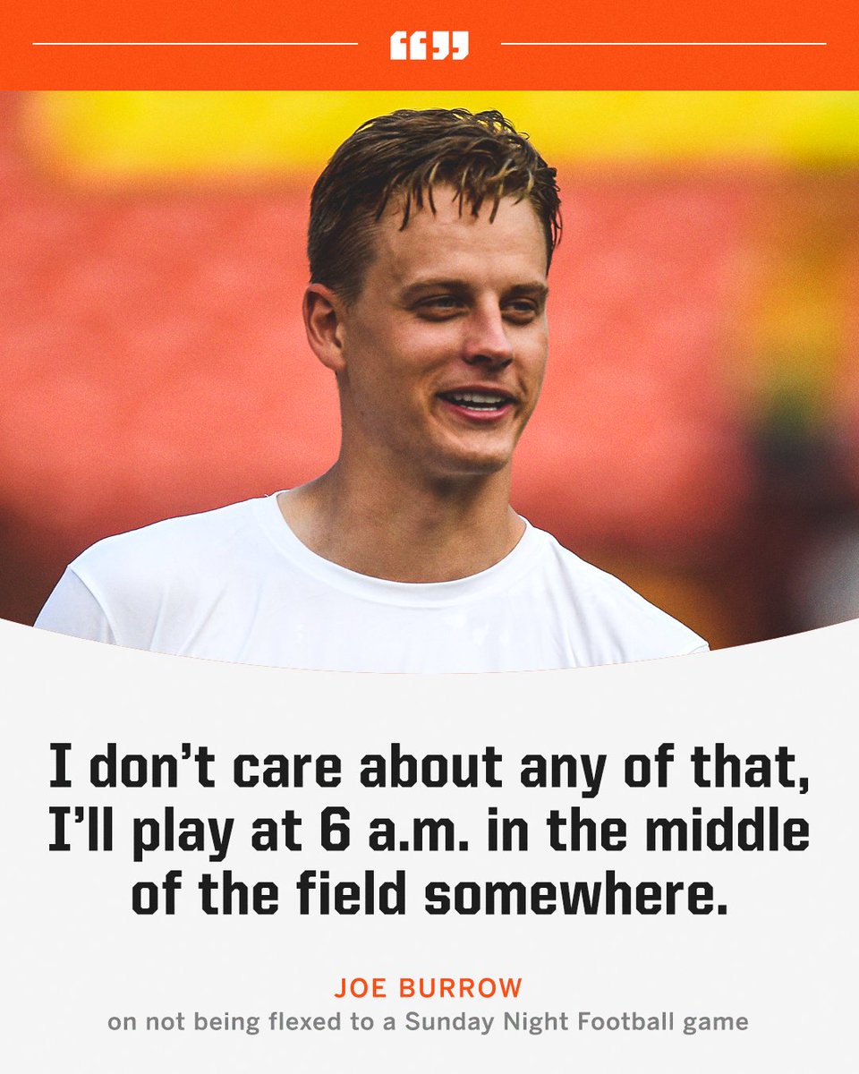 ESPNNFL's tweet photo. Joe Burrow's mentality 😤 https://t.co/9bpQuyWLZm