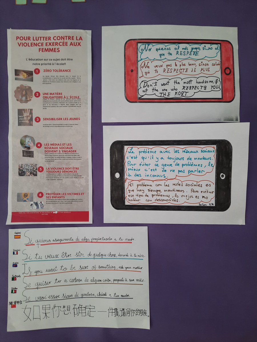 Trabajos de nuestros alumnos de 1º y 2º ESO por el Día Internacional contra las Violencias Machistas #25N #SanBlasCanillejas #esviolenciamachistasbc