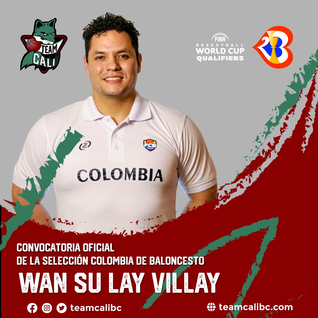 ¡Felicitaciones!
Convocados para selección colombia de baloncesto.
Haciendo parte del cuerpo técnico Wan Su Lay
Para enfrentar este 26-27 de noviembre la ventana clasificatoria <a href="/FIBAWC/">FIBA Basketball World Cup 🏆</a>

#vamosteamcali #purocorazon #fibawc #fiba #argentina #calicuidaddeportiva #cali