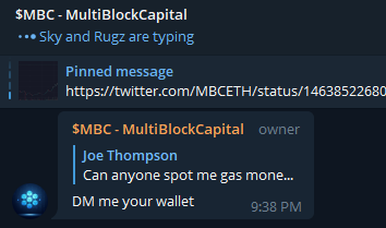 SwaggyDCJ's tweet photo. WHERE CAN YOU FIND THIS TYPE OF DEV?? @MBCETH #coinalert #MCCFORK #MBC https://t.co/nfEIWJunog