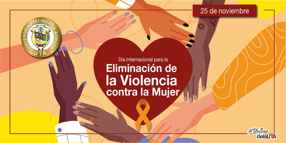 UTecnicaAmbato's tweet photo. #HoyRecordamos‼️

DÍA INTERNACIONAL PARA LA ELIMINACIÓN DE LA VIOLENCIA CONTRA LA #MUJER 

Una fecha para destacar y promover la lucha constante de las mujeres. 

¡Basta de violencia, basta de abusos! 

No normalicemos conductas que causan daño.
#LibresDeViolencia 
#YoSoyDeLaUTA https://t.co/OgMAJbOzs7