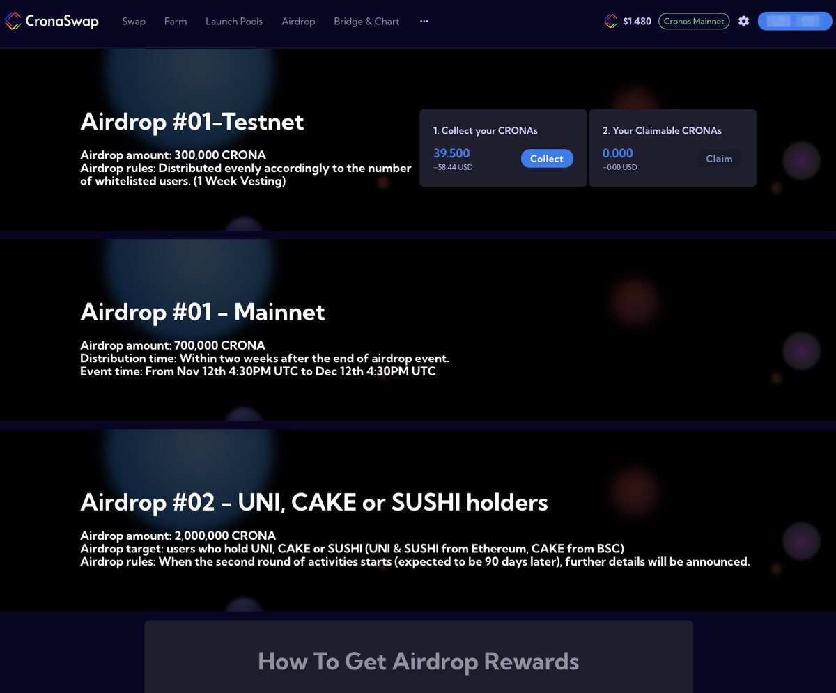 cronaswap's tweet photo. 📢Airdrop-#01 announcement

The early users participating in the testnet will be rewarded by airdrop. The rewards will be distributed on Nov 26th@UTC 4AM, The collection method will be displayed on our website.

The website will be updated before distribution.
👇👇👇 https://t.co/UVTGU6X3jC