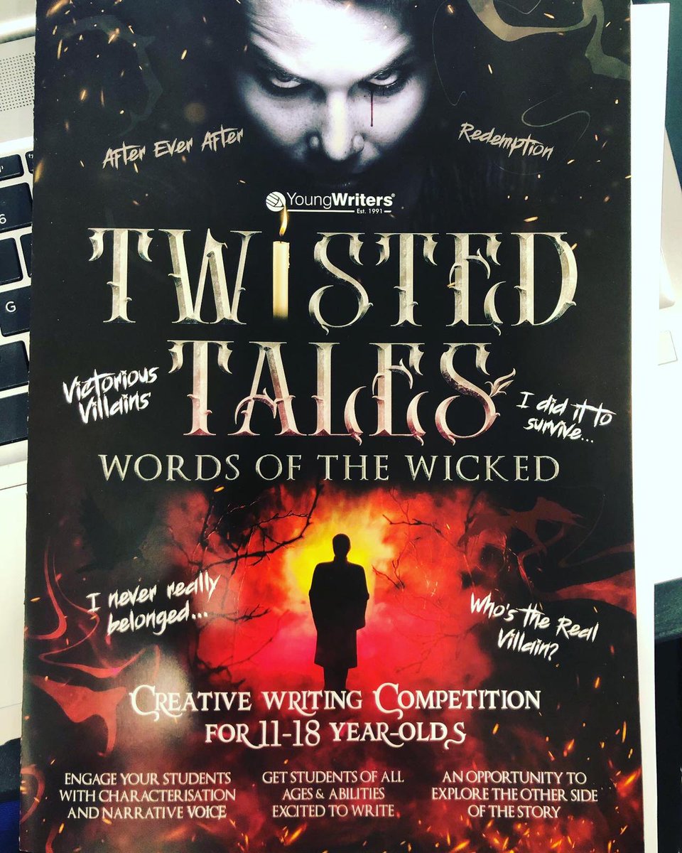 EnglishHYA's tweet photo. House competition🚨 ‘TWISTED TALES’. Can you write 100 words from the viewpoint of a villain?! Almost all of your entries will be published. House points for EVERY ENTRY. Email your entries to Miss Wilkinson before the deadline - Thursday 16th December. Happy writing 👏🏼🤞🏼 https://t.co/QAbLp5oqhj