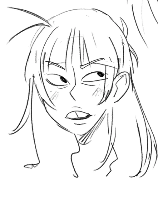 寝る前に描きたいなあと思ってる他の方のオリキャラの落書きを描いたのでこそっと 