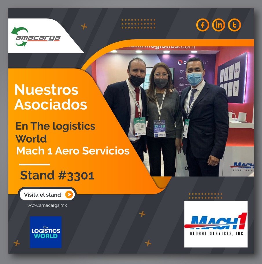 AMACARGA's tweet photo. AMACARGA Presente | The Logistics World 2021 🙌
Te invitamos a visítar el stand de nuestro asociado @Mach1Global
✅STAND #3301 dentro de la Expo @thelogisticswd | SUMMIT & EXPO
¡Conoce sus excelentes servicios!
#Asociados #OrgullosamenteAMACARGA #exposummit2021 https://t.co/6tZMCzOzAd