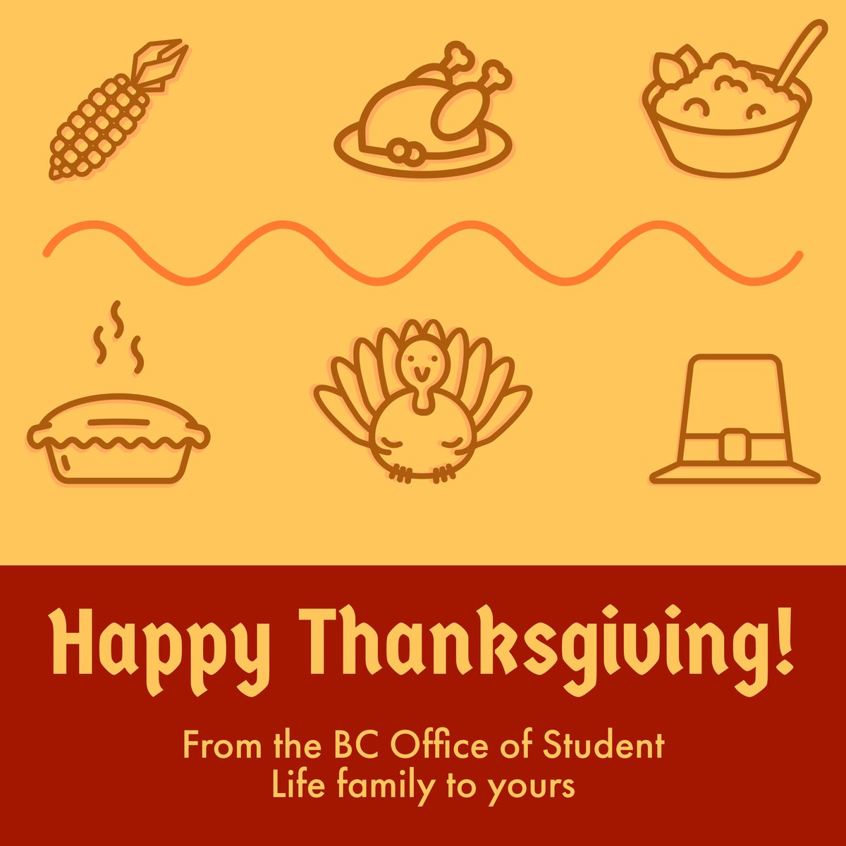 BCSGA's tweet photo. Have a great and safe thanksgiving everyone‼️🖤👏🏼❤️ #WeareBC #BCOSL #BCSGA https://t.co/GBftl56R8v
