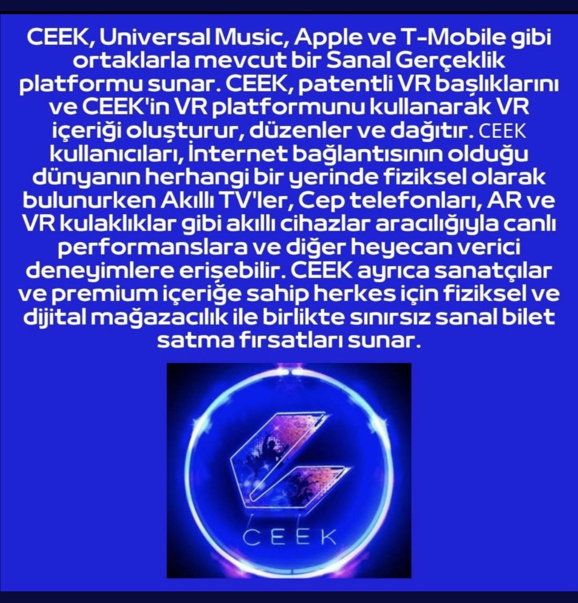 KriptoNarkoz's tweet photo. #CEEK $ceek coin geleceği çok parlak araştırın. Yakında getaio borsasında #getaio https://t.co/SDzyS2Cx4X