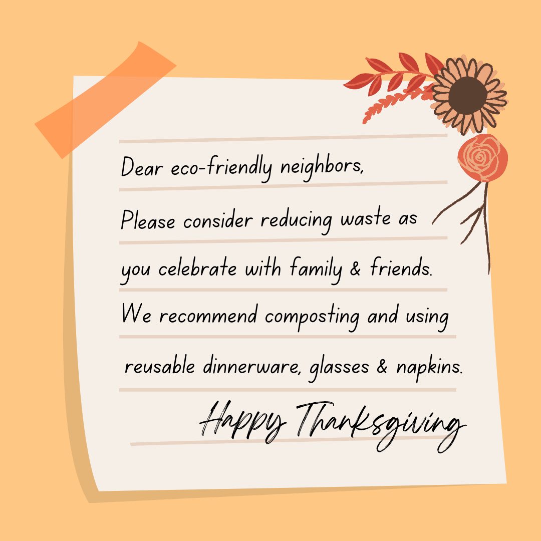 We’re thankful for all you do to help make our community greener.