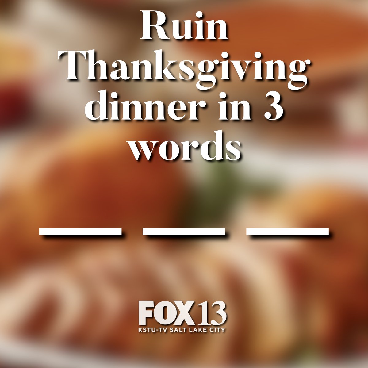 fox13's tweet photo. JUST FOR FUN: Keep it clean, people! 🦃🥧 🍽️ https://t.co/c6SAf0nkuu