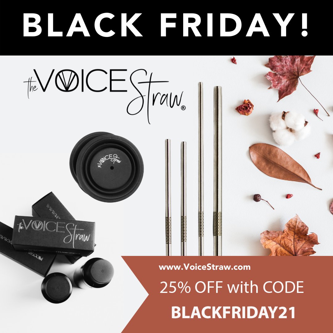VoiceStraw's tweet photo. BLACK FRIDAY SALE on @VoiceStraw 
This weekend only! CODE:  BLACKFRIDAY21
Perfect holiday gift for singers or voice professionals!
#sing #singing #sovt #straw #phonation #singer #actor #voiceover #voiceactor #vocalhealth #singbetter #singingstraw #vocalcoach #blackfriday #voice https://t.co/ZIhsAMnGwX