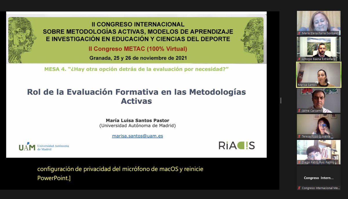 congresometac's tweet photo. Mesa 4 "¿Hay otra opción detrás de la evaluación por necesidad?" con Teresa Pozo Llorente, Diego Pablo Ruiz Padillo, María Luisa Santos Pastor y Jaime Carcamo Oyarzun😏

#CongresoMETAC #Granada #UGR #Educacion https://t.co/0X4LJvKBOJ
