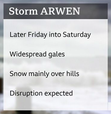 bbcweather's tweet photo. UK braces for #StormArwen https://t.co/wn8lAeAQ0g https://t.co/mdewosNJ0j