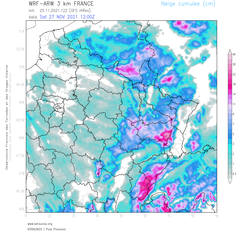 Un front froid va circuler demain sur la France. En arrivant dans le nord-est dans la nuit de vendredi à samedi, il pourra donner de la #neige jusqu'en plaine ou dès les premières hauteurs. 