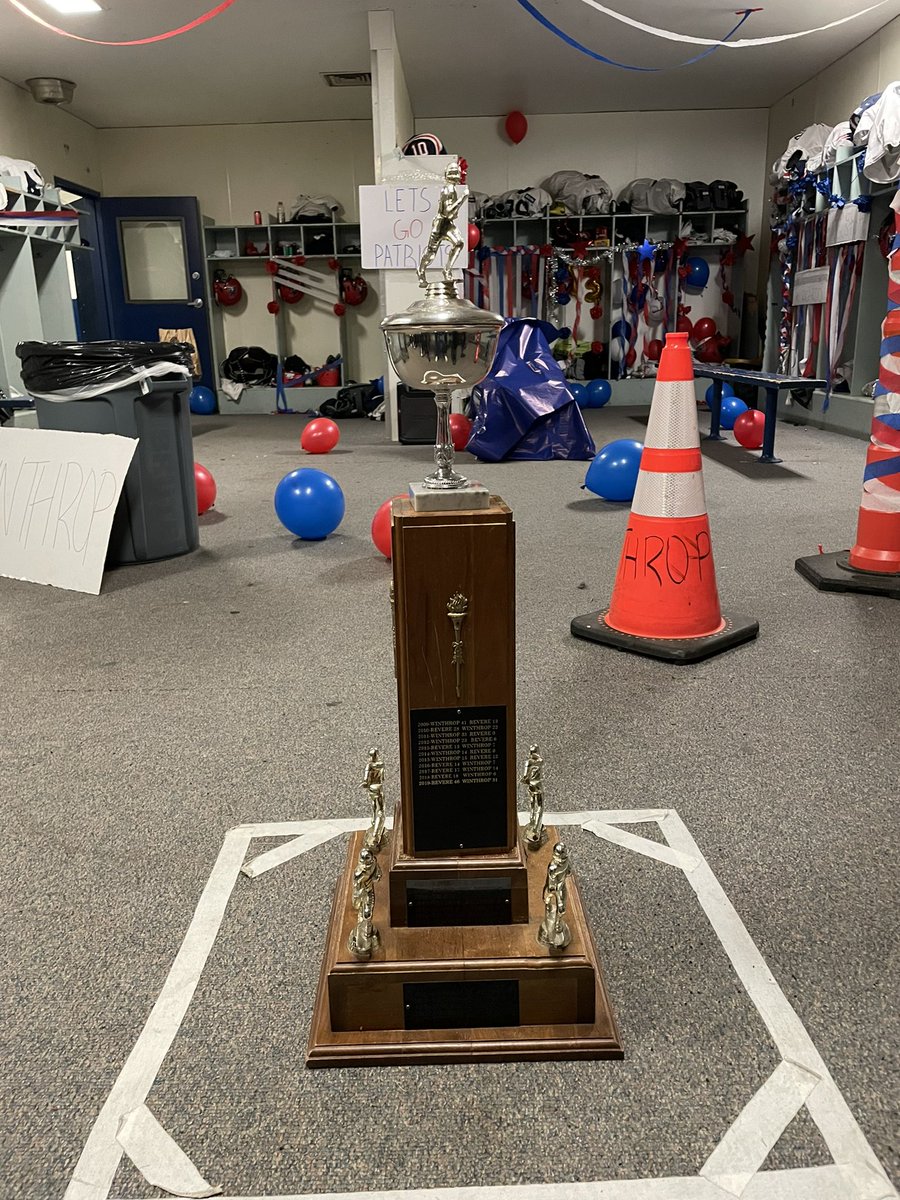 downblock68's tweet photo. Revere Beats Winthrop 16-13 and finishes the Season 8-2. That’s Five straight on Thanksgiving! #BUISNESSFINISHED Trophy Home safe were it BELONGS! https://t.co/dDSkpZfnKS