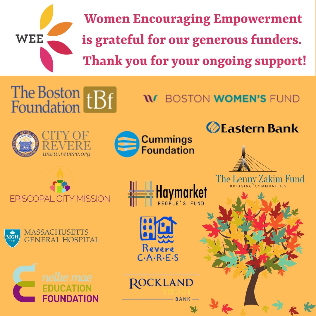 Women Encouraging Empowerment is proud to be supported by great funders. Your generosity to our community, especially over the past 18 months, has helped keep us all going. Thank you! 
#empoweringwomen #immigrantsareessential #givingtuesday2021