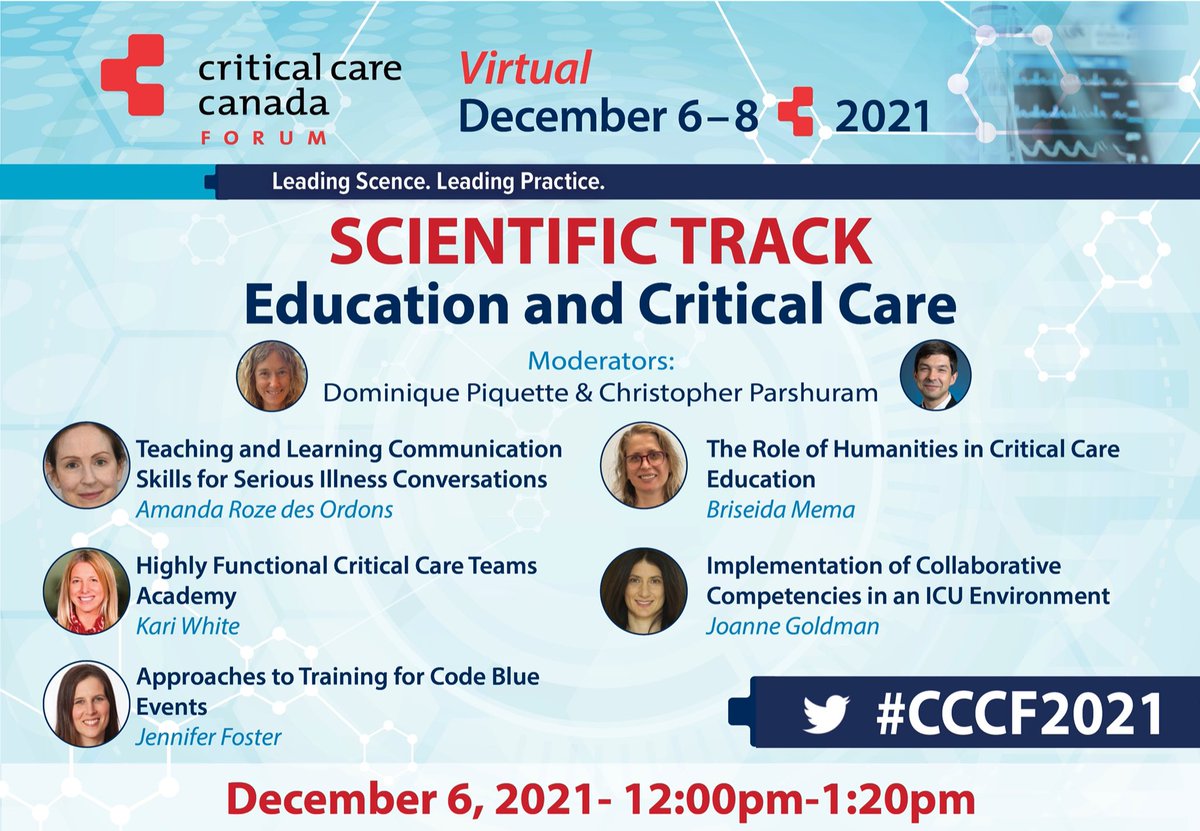 CCCF (@cccforum) on Twitter photo #CCCF2021
āEducation and Critical Careā
Monday December 6, 12:00 noon
Come hear our excellent speakers, including Tweeps <a href="/KariLynWhite/">Kari White</a> @JenFoster77 <a href="/JoanneGoldman1/">Joanne Goldman</a>
criticalcarecanada.com #CCCF2021
āEducation and Critical Careā
Monday December 6, 12:00 noon
Come hear our excellent speakers, including Tweeps <a href="/KariLynWhite/">Kari White</a> @JenFoster77 <a href="/JoanneGoldman1/">Joanne Goldman</a>
criticalcarecanada.com