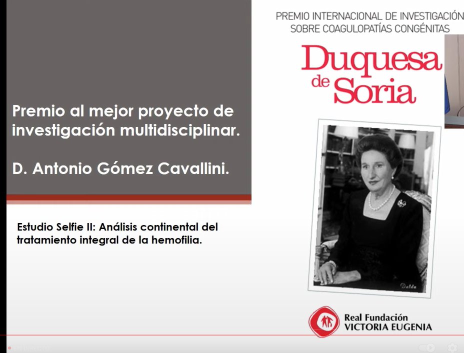 abdelriolanza's tweet photo. Premio de investigación multidisciplinar @RFVE_hemofilia a Antonio Gómez Cavallini 
GRACIAS por el gran trabajo de actualizar datos cualitativos y cuantitativos  en diferentes países  @coalicionameric 
 #ApoyandoCiencia #hemofilia #CoagulopatíasCongénitas https://t.co/cyrr2XDQXF