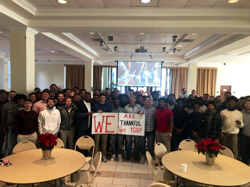 DavidsonFB's tweet photo. #WE are so grateful to be able to spend today together with our football family and beyond thankful for our Wildcat Nation family 🏈 https://t.co/3LU54IsRrD