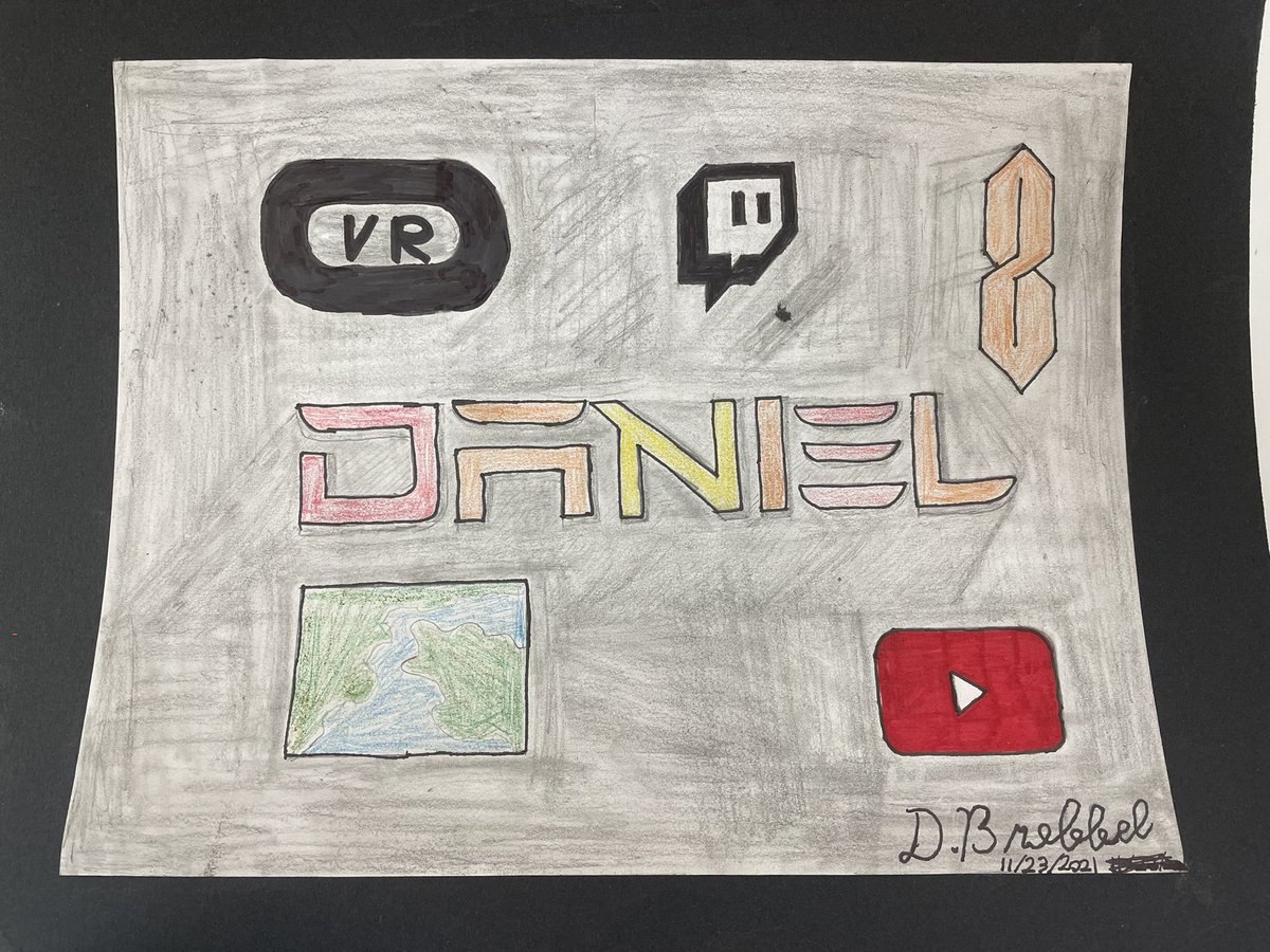 DanielBrobbel's tweet photo. My name art from art class https://t.co/79IaaMGclw