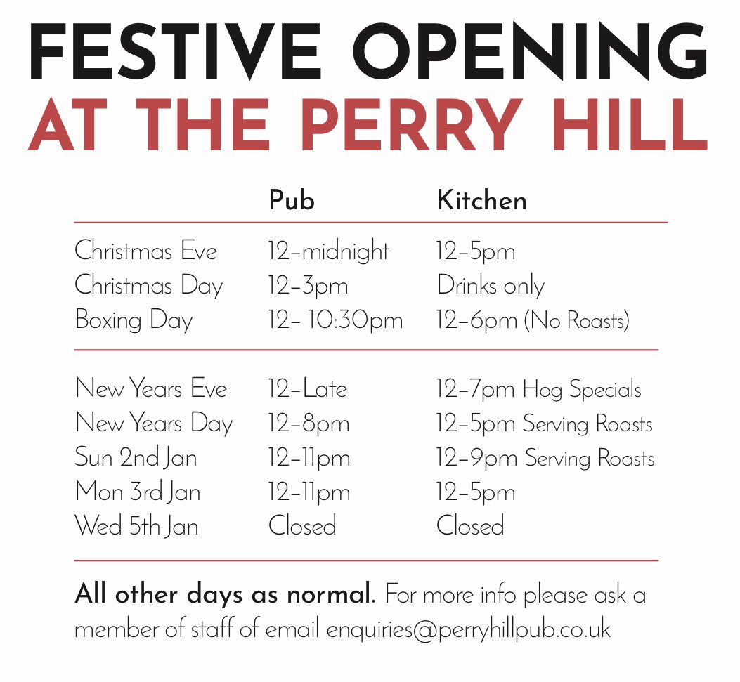 ThePerryHillPub's tweet photo. For all the super organised people out there. 
(Roasts on New Year’s Day 👀) https://t.co/txsxRQGTsh