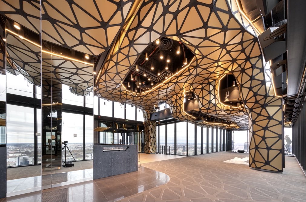 macstopa's tweet image. Our newest project The Skyfall, is just open in Unit skyscraper.
A new tourist attraction in Warsaw is decorated with organic ceilings, custom illumination, and offers visitors a panorama of the capital making it the highest viewing terrace in Poland.