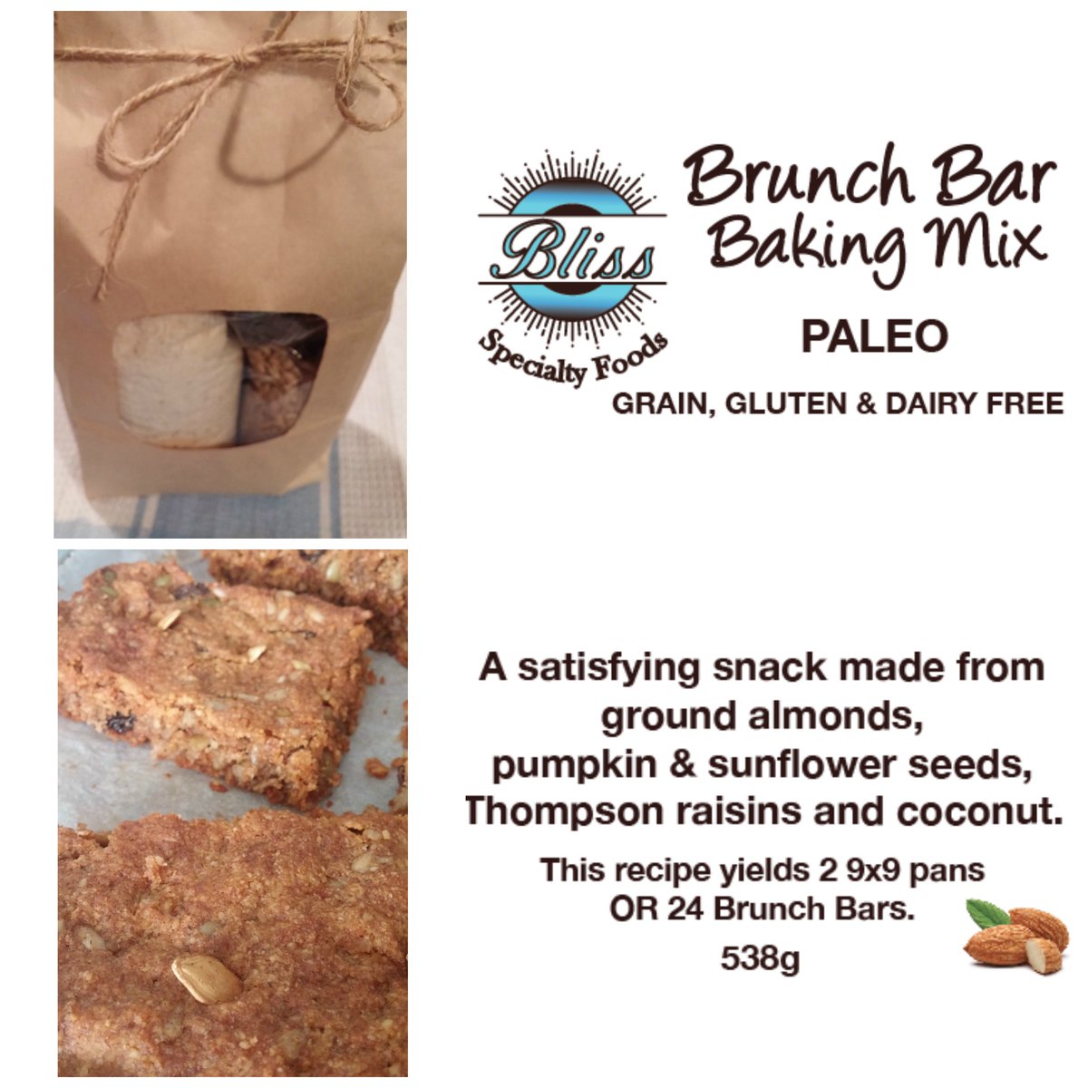 BlissGF's tweet photo. Just in time for Holiday Baking! Launching our Brunch Bar Baking Mix! Will be posting details about pre-orders next week. Recipes and more details to come.......🇨🇦
#grainfree #glutenfree #dairyfree #SCD #holidaybaking #almondflour #bakingblissathome #keto #bakingmixes https://t.co/zaq2tAafV0