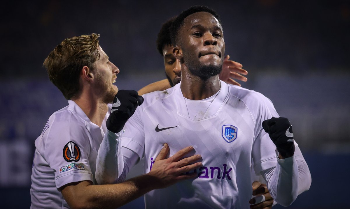 Squawka_Live's tweet photo. Ike Ugbo celebrates his first ever European goal. https://t.co/k7X4PmlH0T