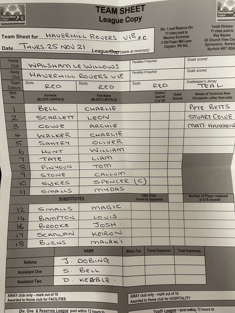 Haverhill Rovers EJA/JPL tweet media