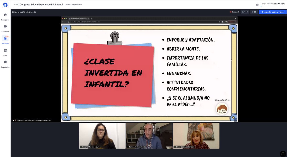 edpuzzle_es's tweet photo. Genial @fernando_marti7 @SusanaMoure y @elnidodepippi hoy en el taller de @EducaExperience “Dando la vuelta a la clase” en Infantil
#claustrovirtual #educaexperience https://t.co/yrqUz9LBpr