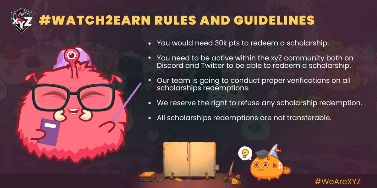 ZracheSs's tweet photo. Our #Watch2Earn program is now ready with 🦋 @BlueeeeJenny 🦋 and we have some nice rewards for everyone 🎊 SLP and scholarship #Giveaways 🔥

#WeAreXYZ #AxieScholarship https://t.co/wp9hkeYR5d