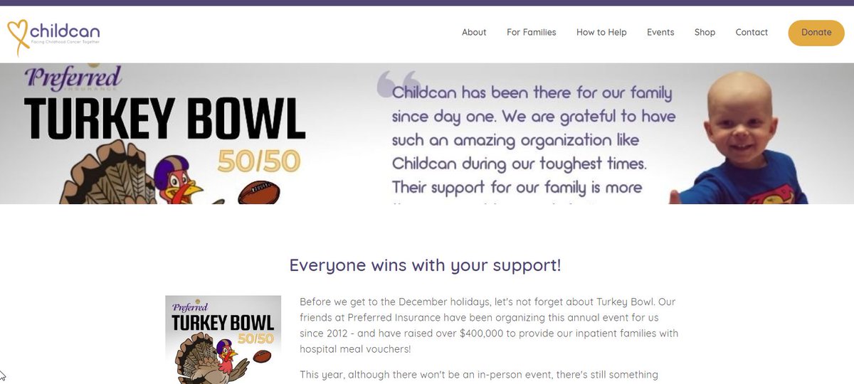 PreferredWeAre's tweet photo. Today is a Special Day!
Get your 50/50 Tickets now - the prize pot is growing!
Draw is on November 30th.
All in support of Childcan.  www https://t.co/HqhAJdasB4

#Childcan #TurkeyBowl #PoweredByPreferred #Fundraiser #ChildhoodCancer #PreferredInsuranceTurkeyBowl #Community https://t.co/Le8wUaybqH