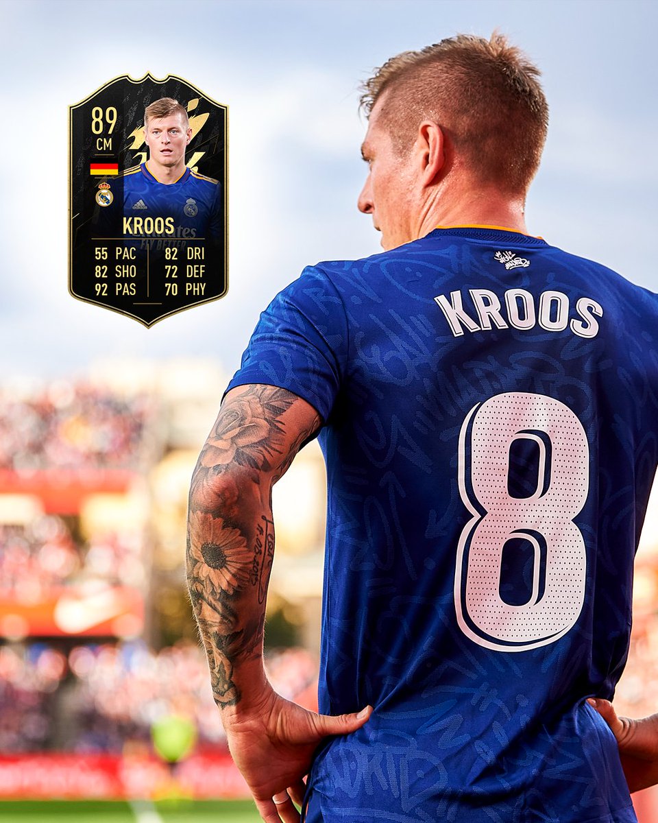 realmadrid's tweet photo. 🎩 MAESTRO 🎩
🎮 ¡@ToniKroos está en el #TOTW!
👉 ¡Ya disponible en #FUT!
@EASPORTSFIFA | #FIFA22 https://t.co/38BycZyu5i