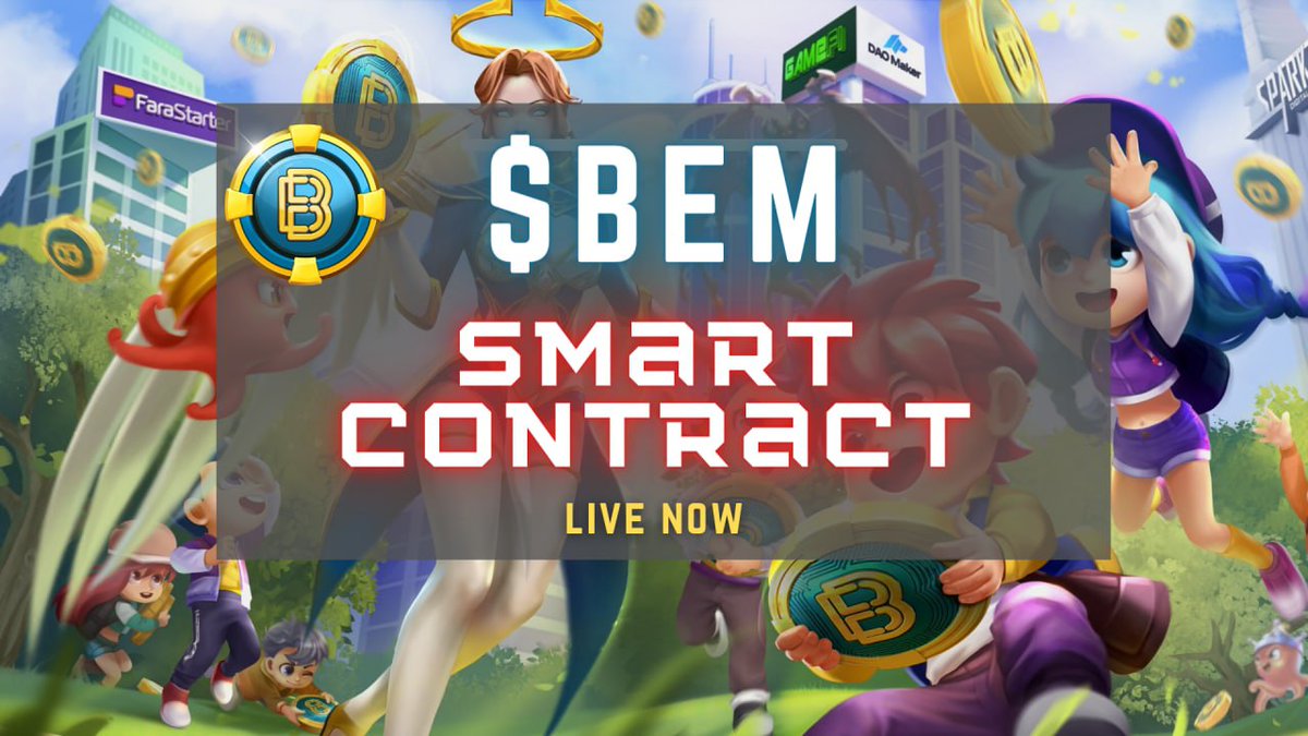 Our smart contract is live now !

BEM contract: 0x5306be16e6af81140aa1cc4de45aa27f657f02b2

✅ Buy BEM on PancakeSwap at:
pancakeswap.finance
✅ Buy BEM on Ascendex at:
ascendex.com/en/basic/casht…