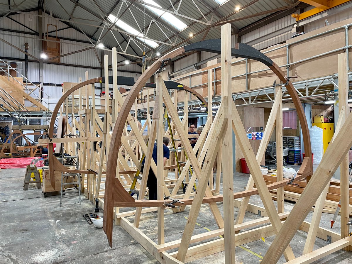 SpiritYachts's tweet image. The beginnings of a new Spirit...  The first two ringframes of a new Spirit 68DH (Deckhouse) cruising yacht going into a strongback ready for the hull build to begin.  Find out about how a Spirit yacht is built here: bit.ly/3cOMA5W
#spirityachts #boatbuilding