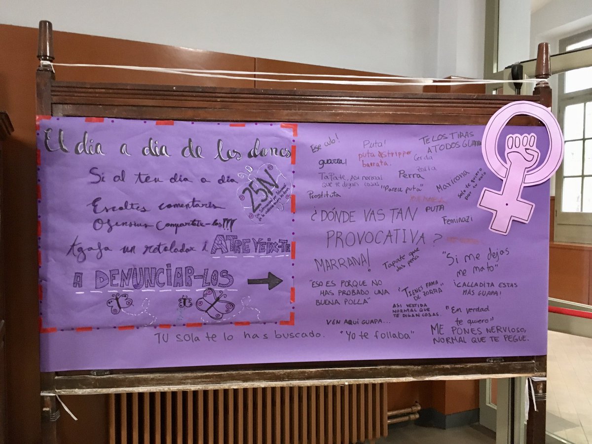 insmtarradell's tweet photo. Avui #25n ens sumem a la protesta del Dia Internacional contra la violència masclista. L'alumnat ha estat molt implicat, aquí us deixem una mostra d'algunes accions realitzades #insmt #instarradell https://t.co/p0FJoffUOV